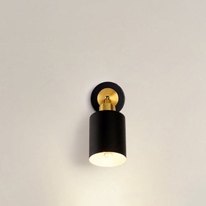 Contemporary Scandinavian Column Iron 1-Light Wall Sconce Lamp For Living Room