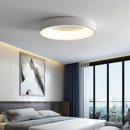 Contemporary Nordic Round Aluminum Acrylic LED Flush Mount Ceiling Light For Living Room