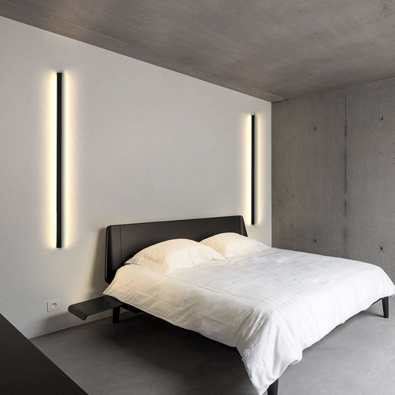 Modern Minimalist Stripe Aluminum Acrylic LED Wall Sconce Lamp For Living Room