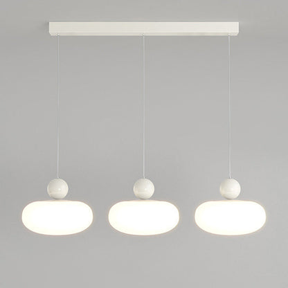 Contemporary Creative Oval Iron Plastic 3-Light Pendant Light For Living Room