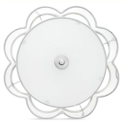 Modern Transitional Flower Iron Fabric 1-Light Semi-Flush Mount Ceiling Light For Living Room