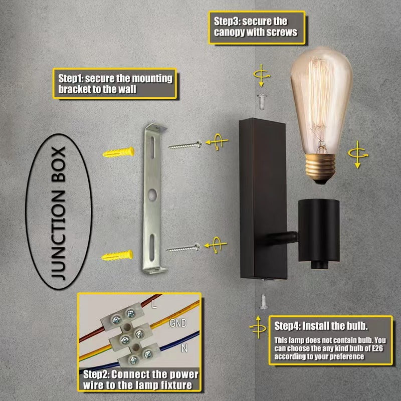 Modern Minimalist Stripe Iron 1/2-Light Wall Sconce Lamp For Living Room