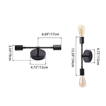 Modern Minimalist Stripe Iron 1/2-Light Wall Sconce Lamp For Living Room