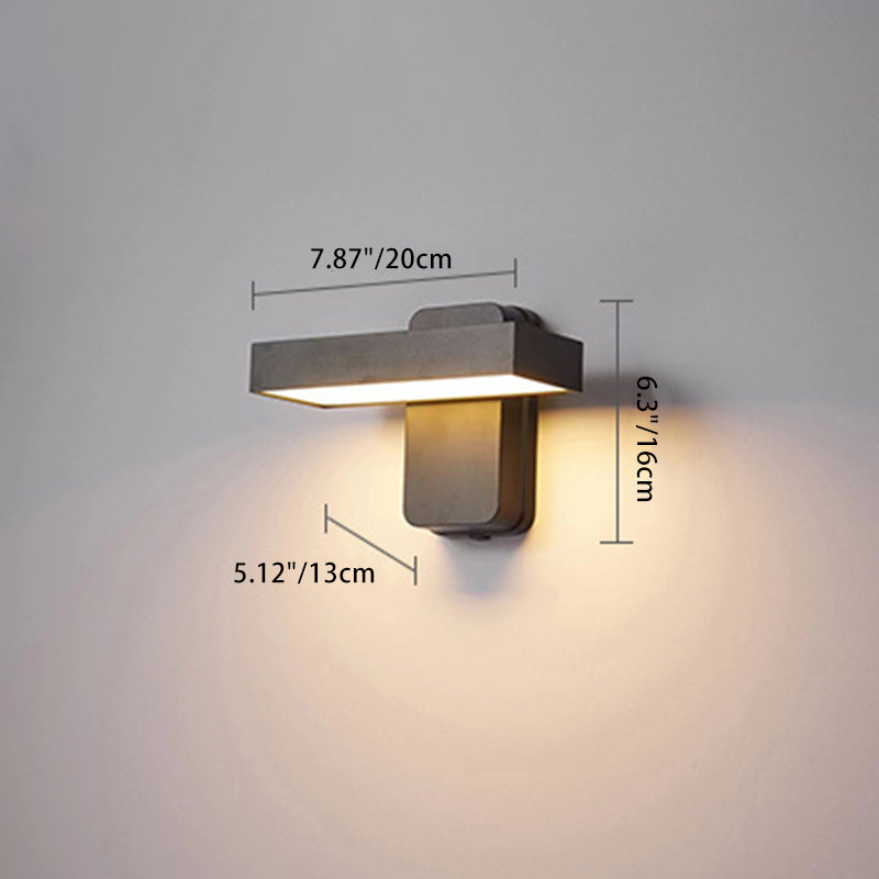 مصباح حائط LED مستطيل الشكل من الألومنيوم والزجاج بتصميم عصري بسيط للحديقة 