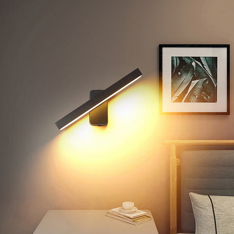 مصباح حائط LED مستطيل الشكل من الألومنيوم والزجاج بتصميم عصري بسيط للحديقة 