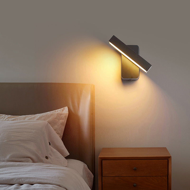 مصباح حائط LED مستطيل الشكل من الألومنيوم والزجاج بتصميم عصري بسيط للحديقة 