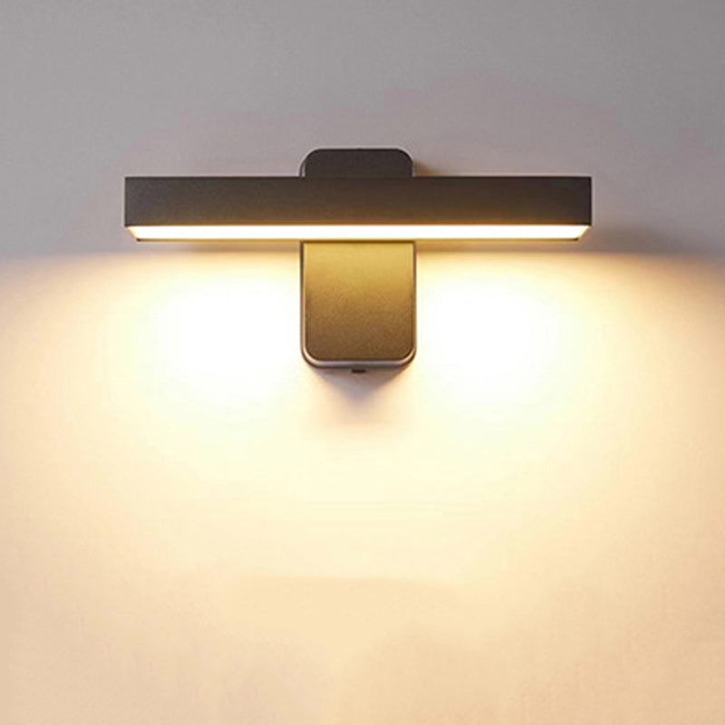 مصباح حائط LED مستطيل الشكل من الألومنيوم والزجاج بتصميم عصري بسيط للحديقة 