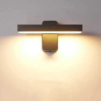 مصباح حائط LED مستطيل الشكل من الألومنيوم والزجاج بتصميم عصري بسيط للحديقة 