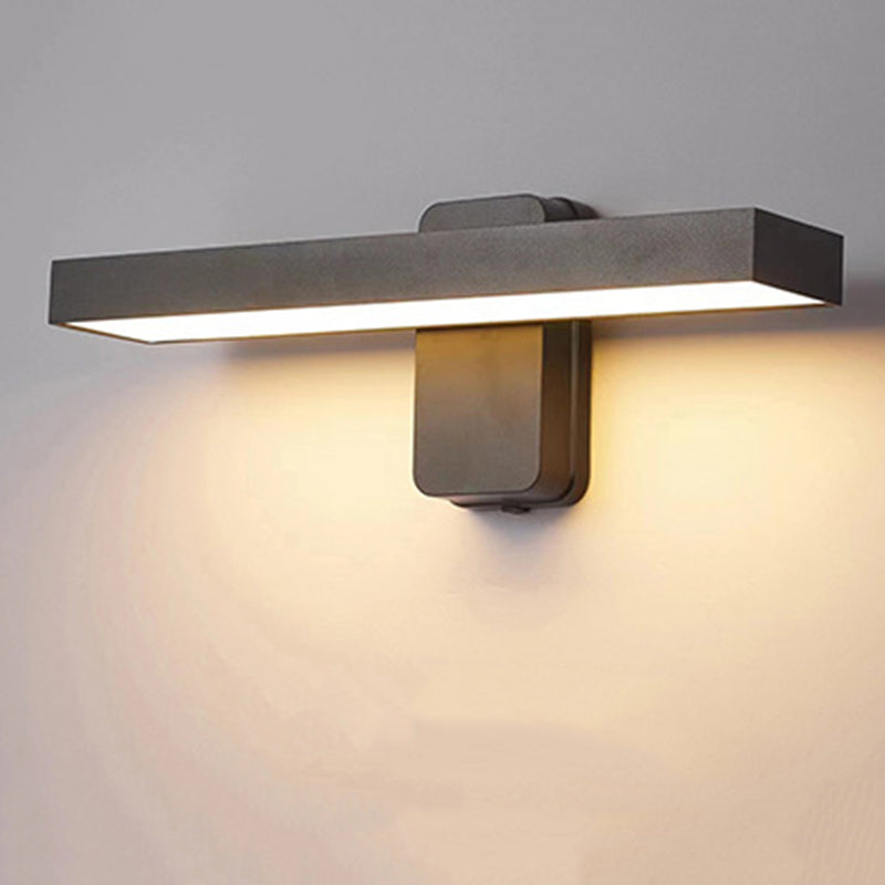 مصباح حائط LED مستطيل الشكل من الألومنيوم والزجاج بتصميم عصري بسيط للحديقة 