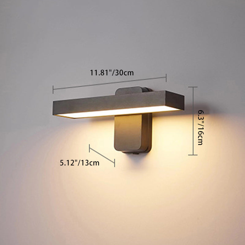 مصباح حائط LED مستطيل الشكل من الألومنيوم والزجاج بتصميم عصري بسيط للحديقة 