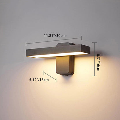 مصباح حائط LED مستطيل الشكل من الألومنيوم والزجاج بتصميم عصري بسيط للحديقة 
