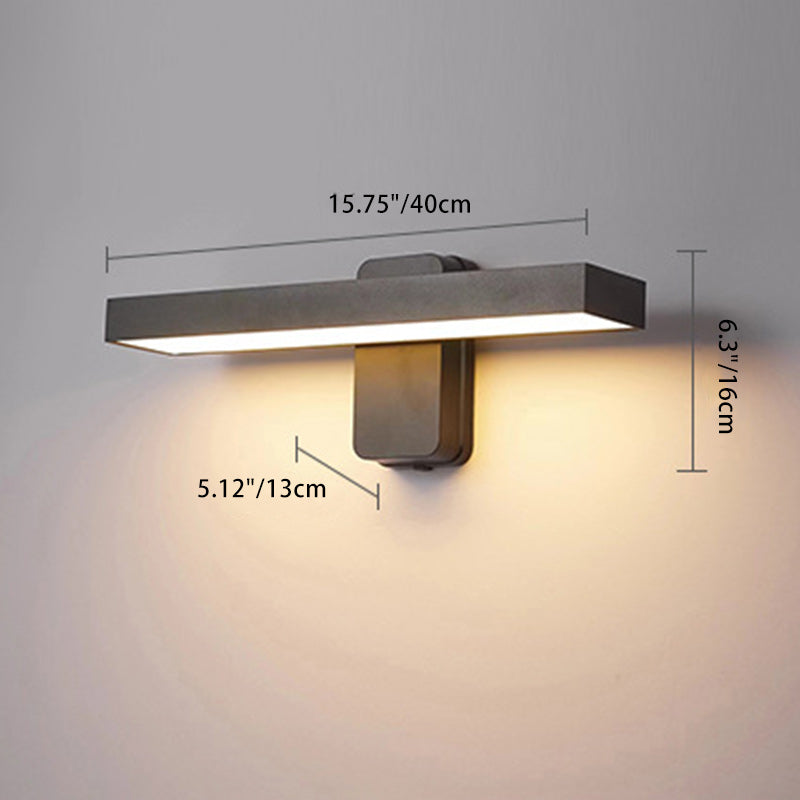 مصباح حائط LED مستطيل الشكل من الألومنيوم والزجاج بتصميم عصري بسيط للحديقة 