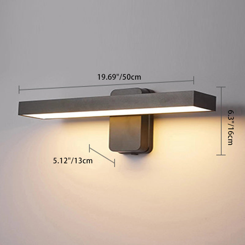 مصباح حائط LED مستطيل الشكل من الألومنيوم والزجاج بتصميم عصري بسيط للحديقة 
