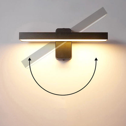 مصباح حائط LED مستطيل الشكل من الألومنيوم والزجاج بتصميم عصري بسيط للحديقة 