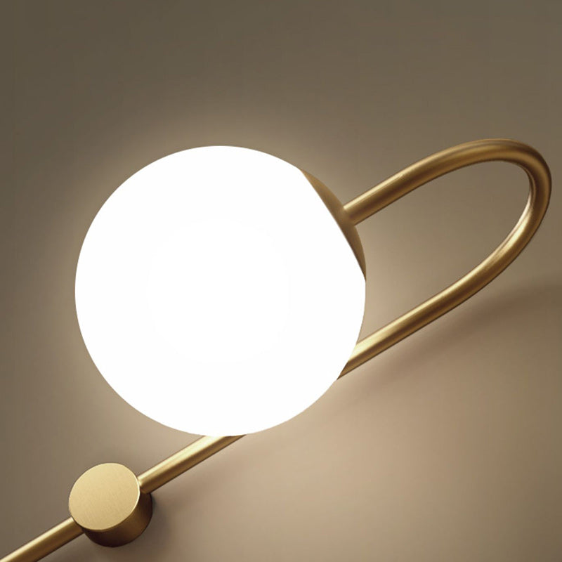 Contemporary Nordic Globe Copper Glass 1-Light Wall Sconce Lamp For Living Room