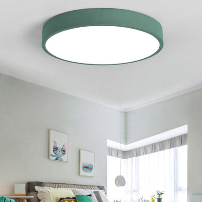 Contemporary Scandinavian Round Iron Acrylic LED Flush Mount Ceiling Light For Living Room