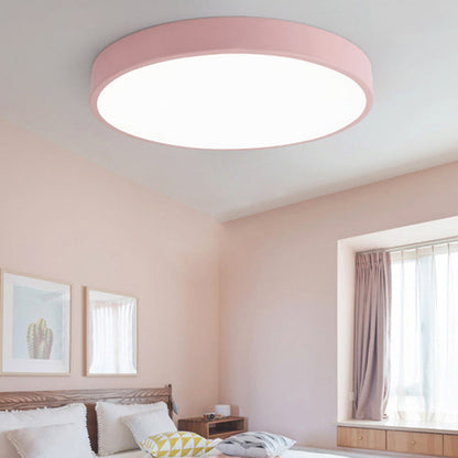 Contemporary Scandinavian Round Iron Acrylic LED Flush Mount Ceiling Light For Living Room