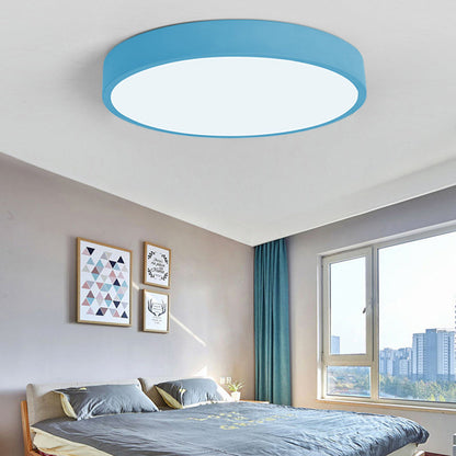 Contemporary Scandinavian Round Iron Acrylic LED Flush Mount Ceiling Light For Living Room
