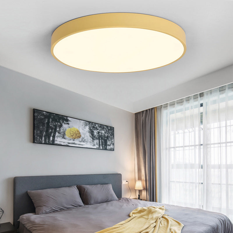 Contemporary Scandinavian Round Iron Acrylic LED Flush Mount Ceiling Light For Living Room