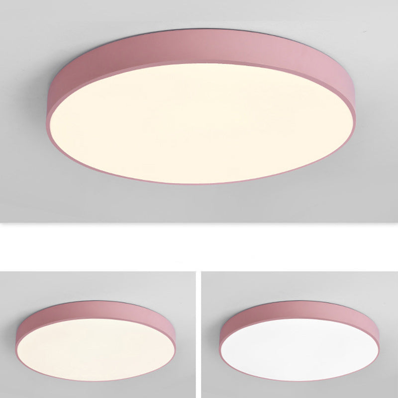 Contemporary Scandinavian Round Iron Acrylic LED Flush Mount Ceiling Light For Living Room