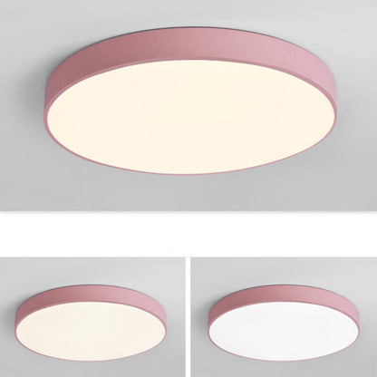 Contemporary Scandinavian Round Iron Acrylic LED Flush Mount Ceiling Light For Living Room