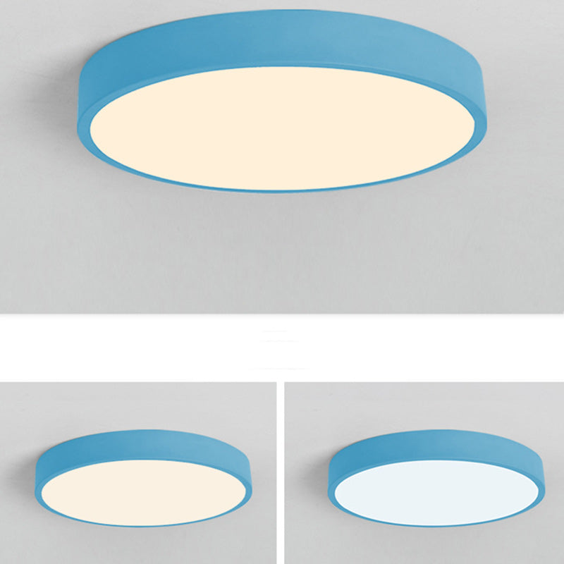 Contemporary Scandinavian Round Iron Acrylic LED Flush Mount Ceiling Light For Living Room
