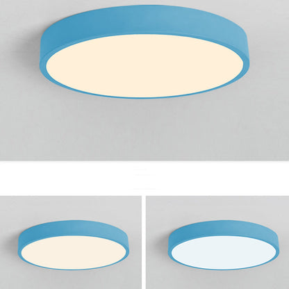 Contemporary Scandinavian Round Iron Acrylic LED Flush Mount Ceiling Light For Living Room