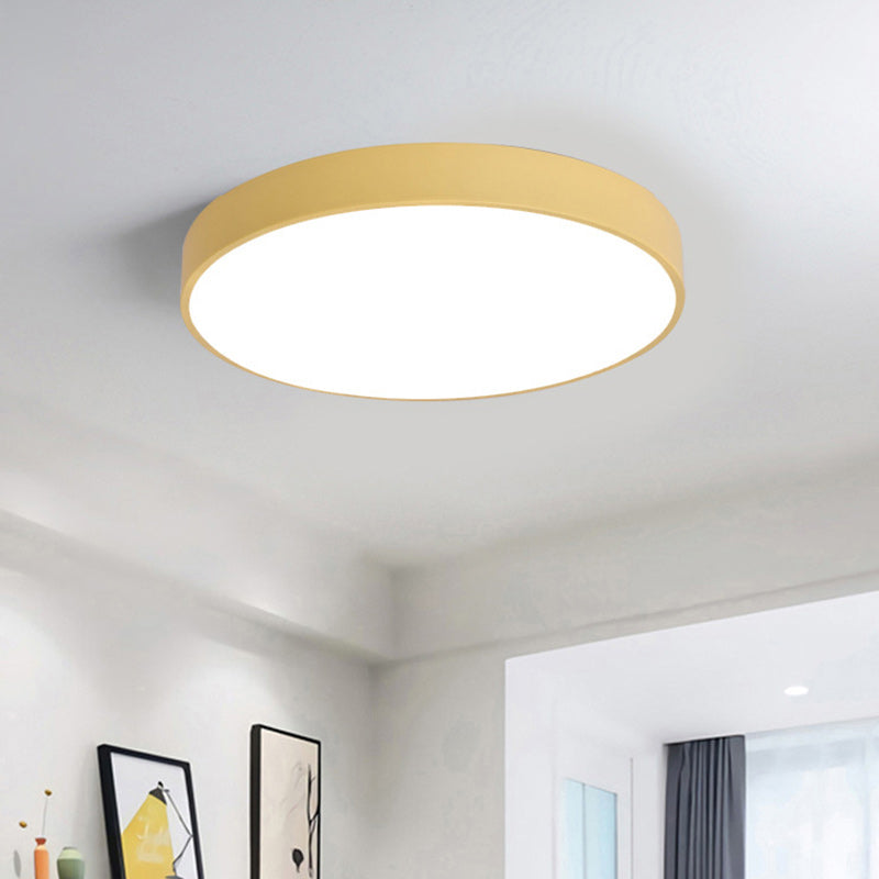 Contemporary Scandinavian Round Iron Acrylic LED Flush Mount Ceiling Light For Living Room