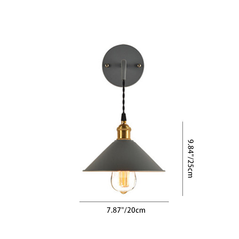 Contemporary Creative Dome Iron 1-Light Wall Sconce Lamp For Living Room