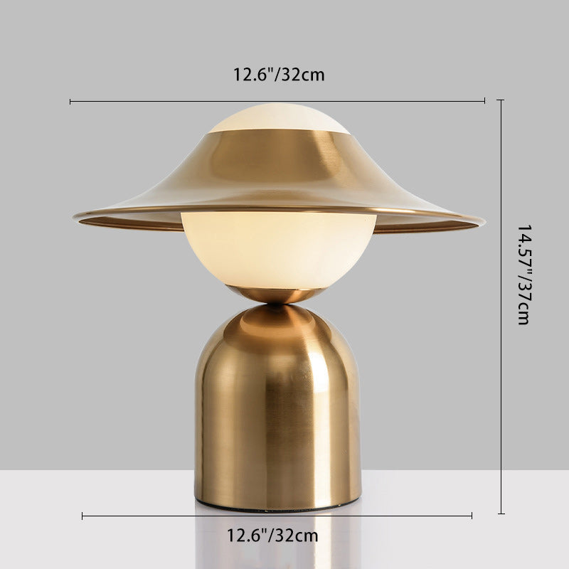 Contemporary Luxury Dome Iron Glass 1-Light Table Lamp For Living Room
