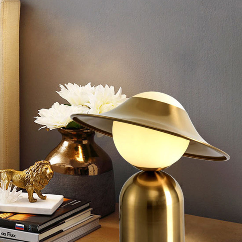 Contemporary Luxury Dome Iron Glass 1-Light Table Lamp For Living Room