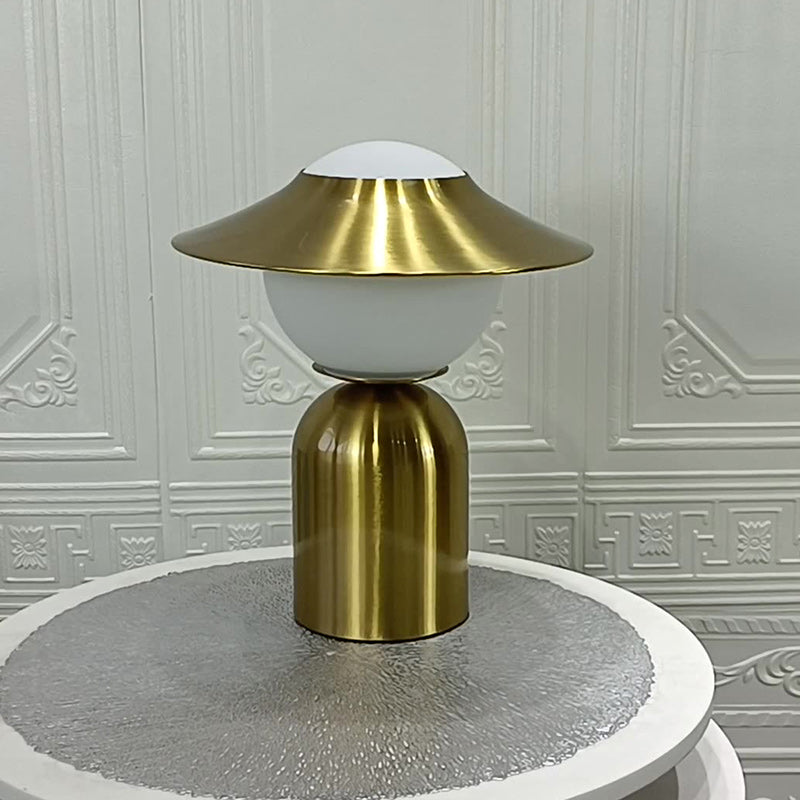 Contemporary Luxury Dome Iron Glass 1-Light Table Lamp For Living Room