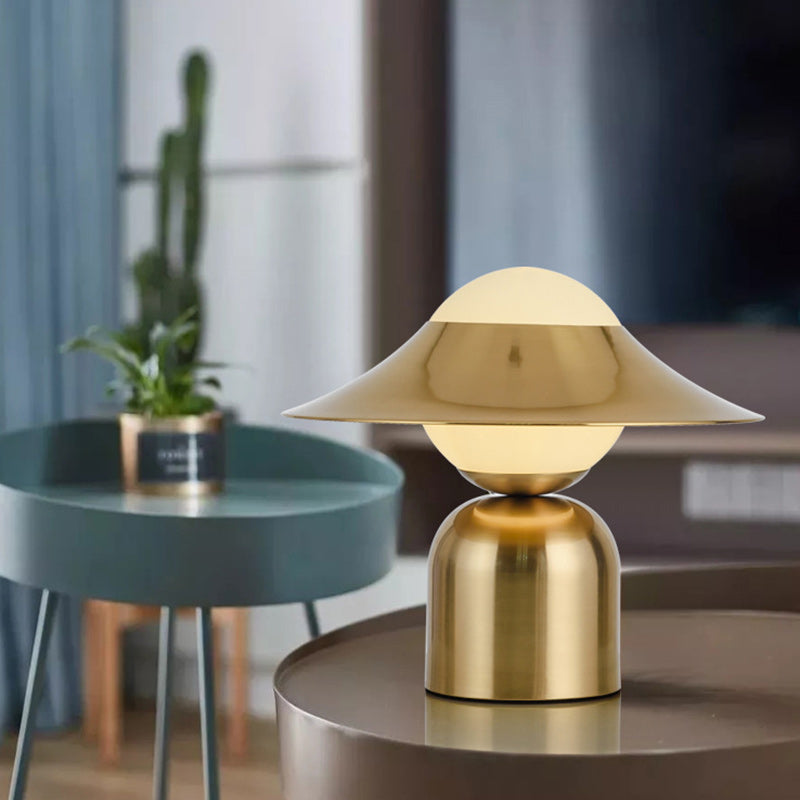 Contemporary Luxury Dome Iron Glass 1-Light Table Lamp For Living Room