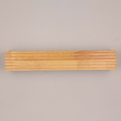 Traditional Japanese Rectangular Wood Acrylic LED Wall Sconce Lamp For Living Room