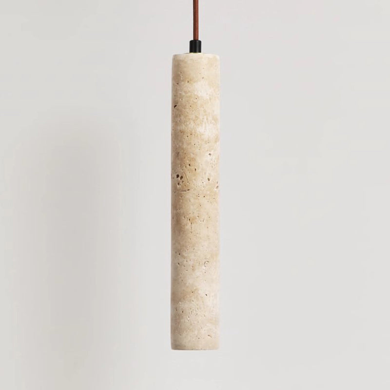 Traditional Japanese Column Wood Stone 1-Light Wall Sconce Lamp For Living Room