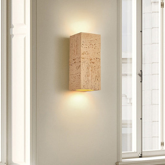 Traditional Japanese Rectangular Resin 2-Light Wall Sconce Lamp For Living Room