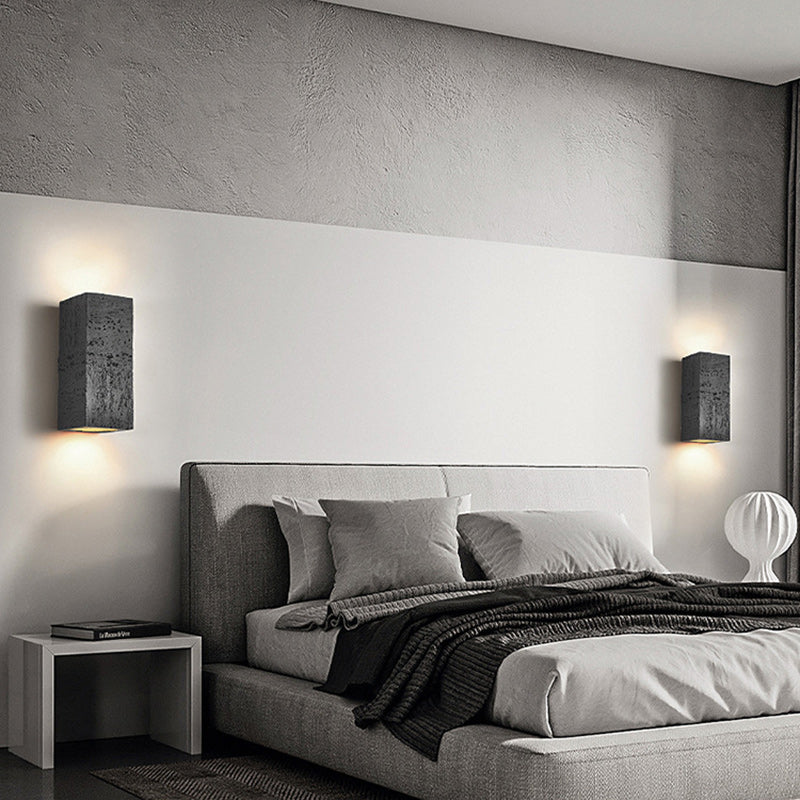 Traditional Japanese Rectangular Resin 2-Light Wall Sconce Lamp For Living Room