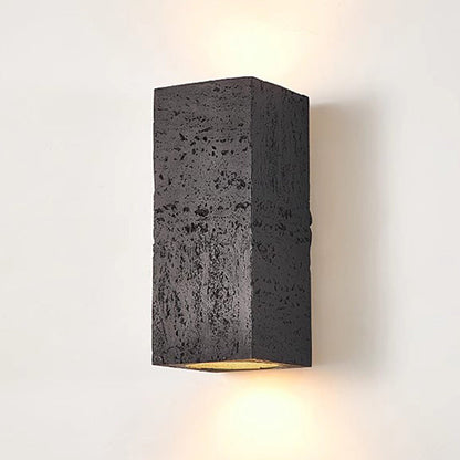 Traditional Japanese Rectangular Resin 2-Light Wall Sconce Lamp For Living Room