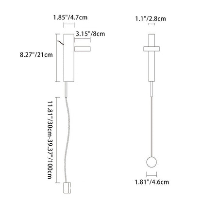 Contemporary Nordic Column Iron Acrylic LED Wall Sconce Lamp For Living Room