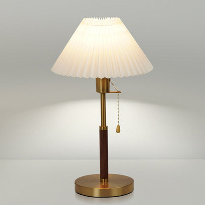 Traditional Vintage Drum Iron Fabric 1-Light Table Lamp For Living Room