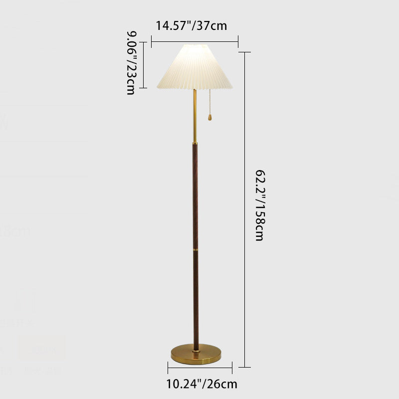 Traditional Vintage Drum Iron Fabric 1-Light Standing Floor Lamp For Living Room