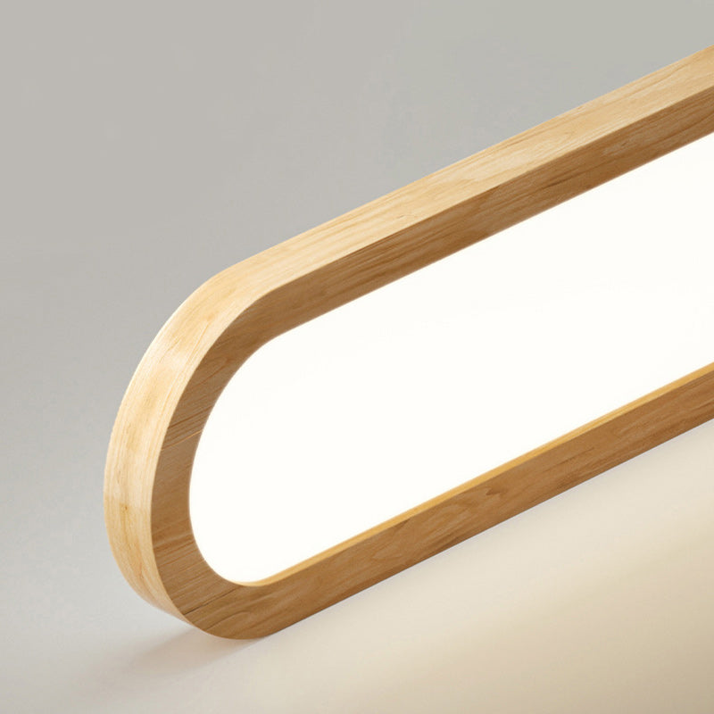 ثريا LED خشبية بيضاوية معاصرة من الأكريليك بتصميم إسكندنافي لغرفة الطعام