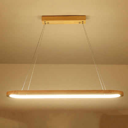 ثريا LED خشبية بيضاوية معاصرة من الأكريليك بتصميم إسكندنافي لغرفة الطعام