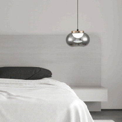 Modern Minimalist Round Iron Glass Acrylic LED Pendant Light For Living Room