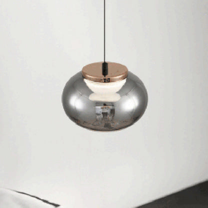 Modern Minimalist Round Iron Glass Acrylic LED Pendant Light For Living Room