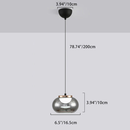 Modern Minimalist Round Iron Glass Acrylic LED Pendant Light For Living Room