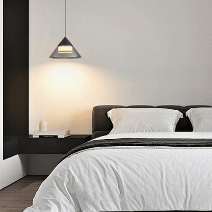 Modern Minimalist Round Iron Glass Acrylic LED Pendant Light For Living Room