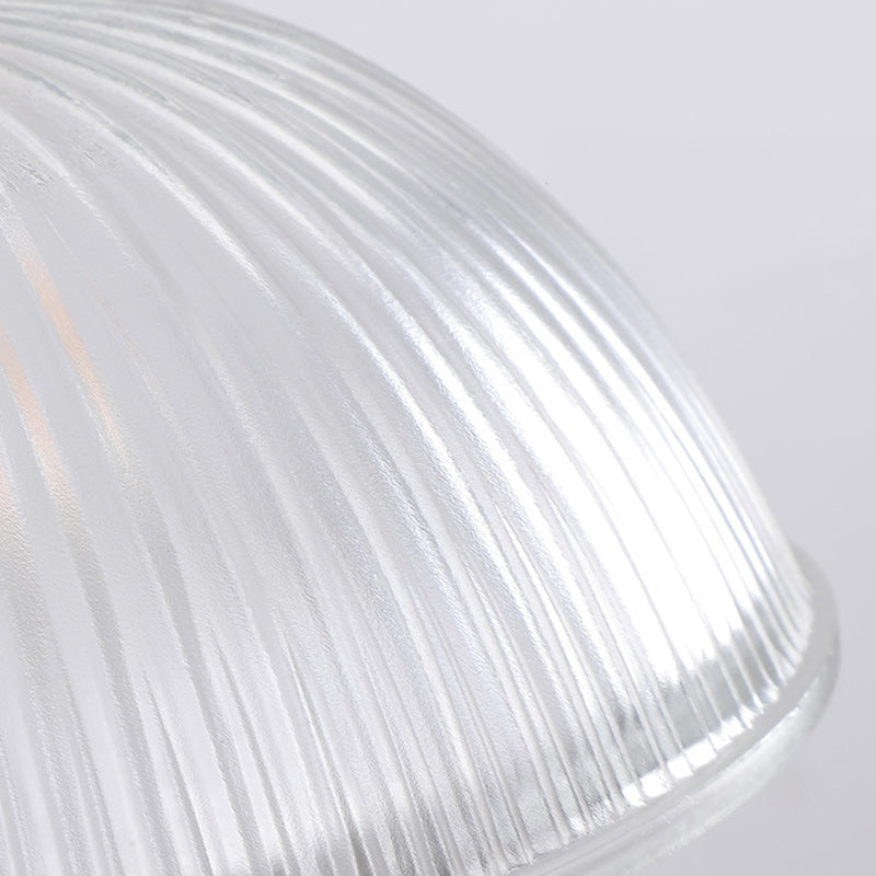 Contemporary Nordic Dome Wood Glass 1-Light Pendant Light For Living Room