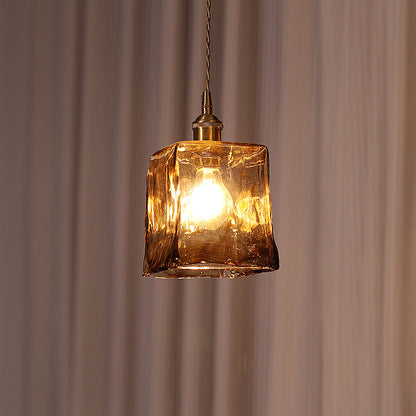 Contemporary Nordic Dome Copper Glass 1-Light Pendant Light For Living Room