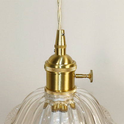 Traditional French Flower Copper Glass 1-Light Wall Sconce Lamp For Living Room